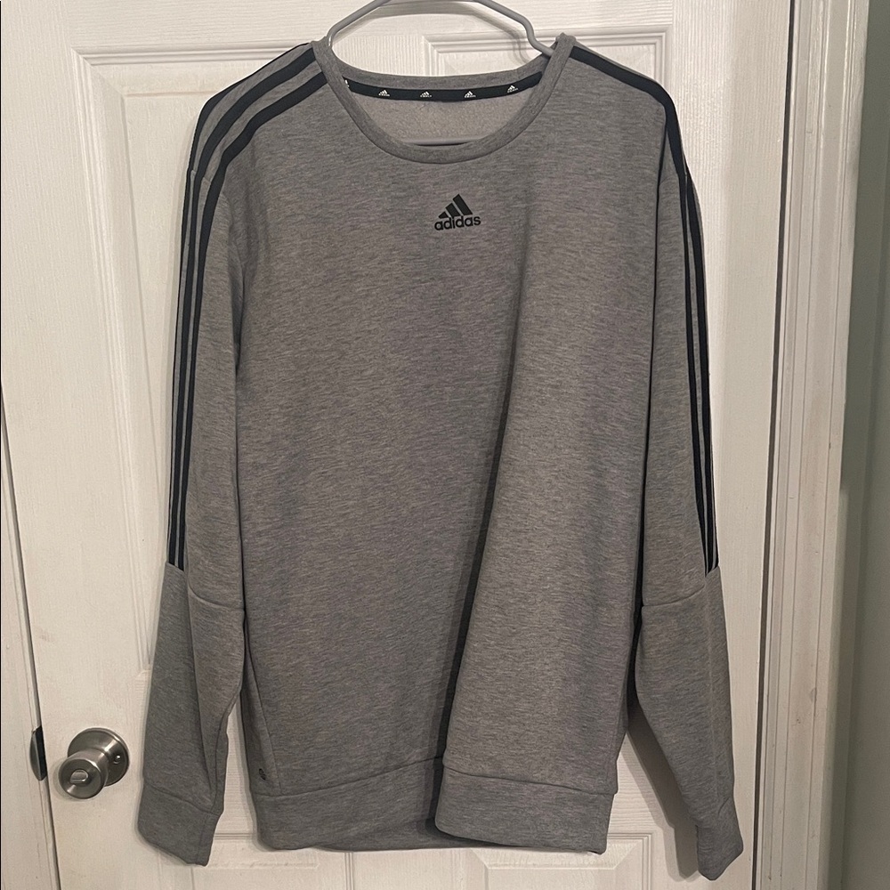 Adidas Men's Crewneck Sweater in Gray and Black​